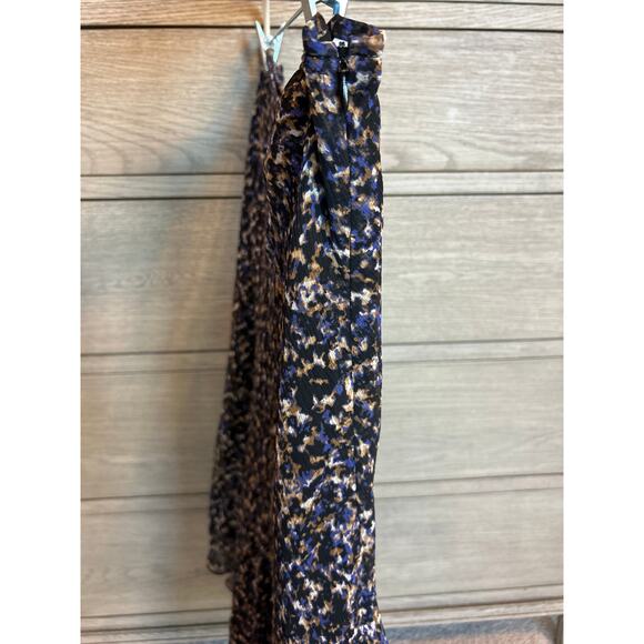 Jones New York Collection | 100% Silk Navy/Black Fluttered Skirt | 14 - Picture 6 of 10